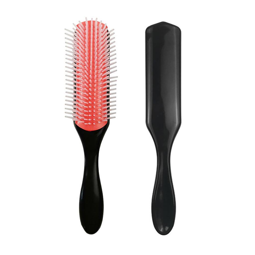 2 Pcs 9 Rows Hair Brush Nylon Bristle Styling Brush Curly Hair Detangling Brush for Separating