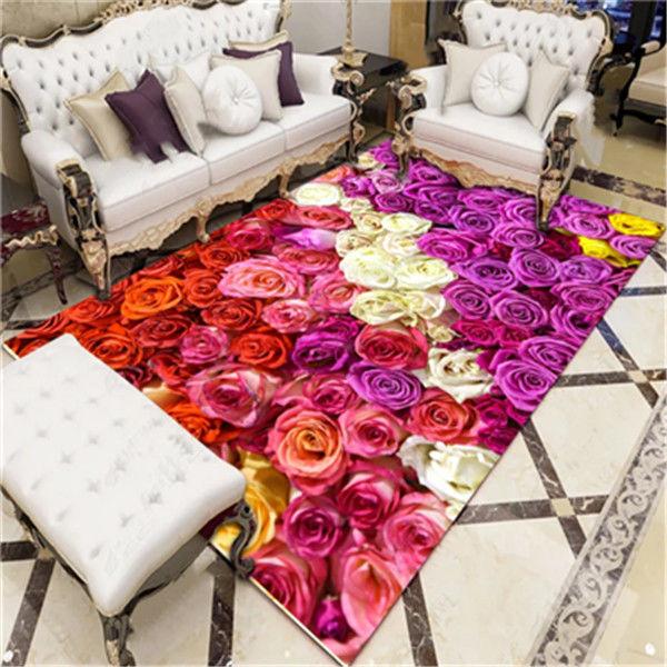 Цветочный пасторальный ковер с 3D принтом, домашний декор, коврики для входной двери, коврики для гостиной, ковры в спальне, детский ковер, коврик для ванной