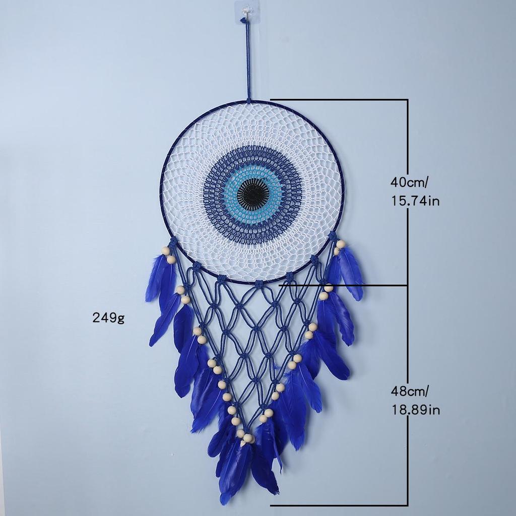 Богемский ловец снов из перьев ручной работы для украшения интерьера