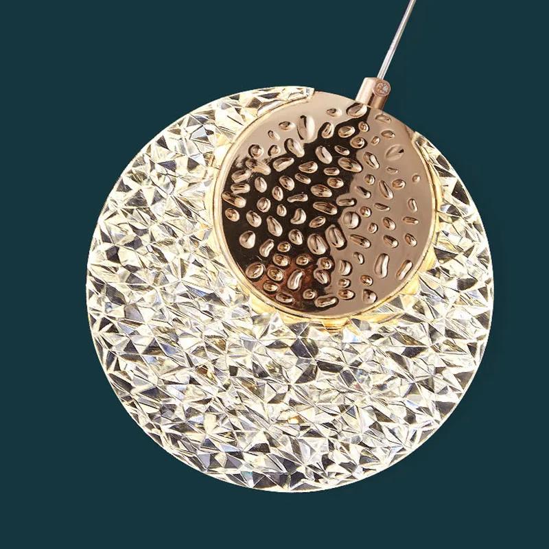 Светодиодные подвесные светильники Nordic Crystal для внутреннего освещения, украшения гостиной, обеденных столов, прикроватных светильников для спальни