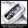 New Car Key Case for Toyota Fortuner Prado Camry Rav4 Highlander Crown 2/3/4 Button Key Cover Holder Shell Fob Protector Accessories