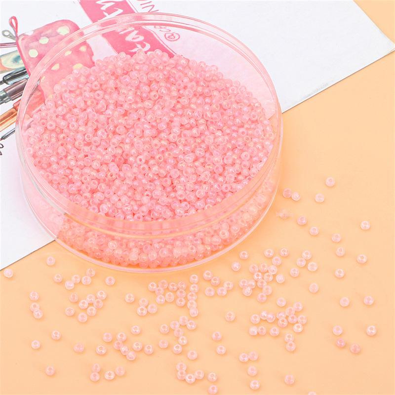 Cream Cloud Fantasy Rice Beads: 2/3/4mm Round Glass Beads for Handmade DIY Bracelets & Necklaces.