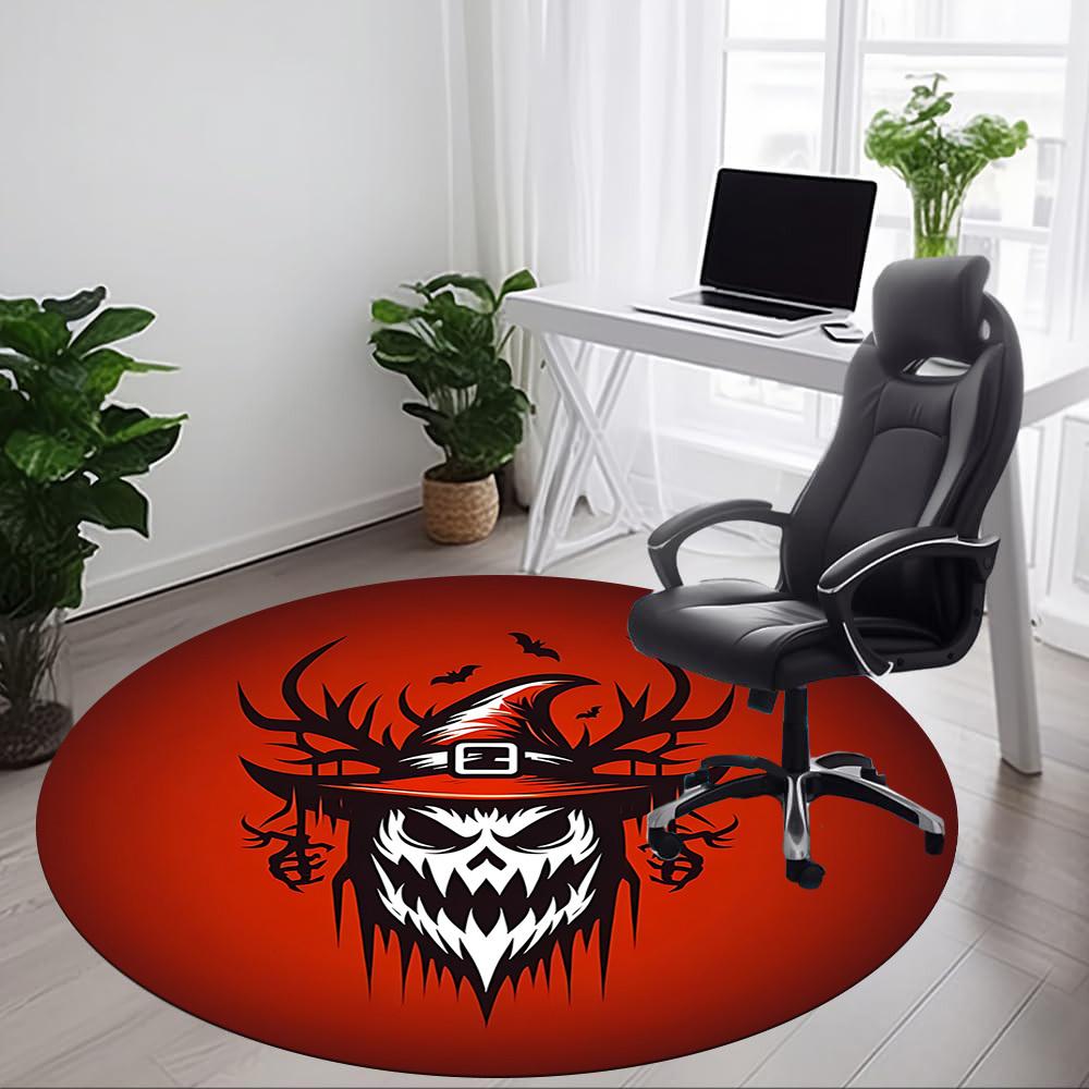 1pc Halloween Spooky Office Round Area Rug, Under Office Chairs Bedroom Living Room Home Decor, Room Deco, Available in Various Sizes