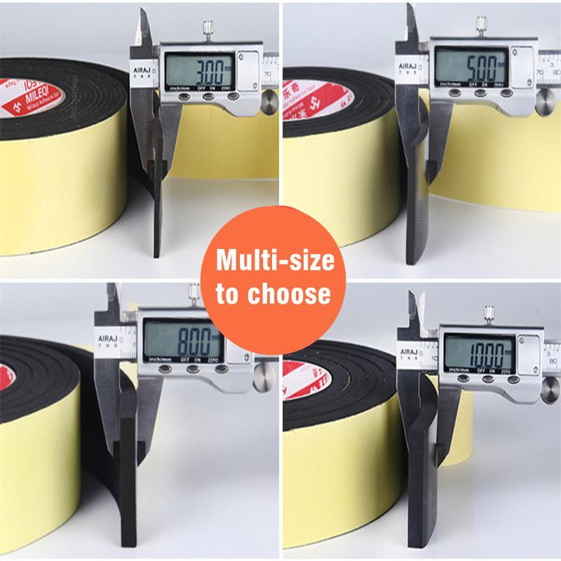 10 Meters Single Side Strong Adhesive Waterproof Weather Stripping EVA Black Foam Sponge Rubber Tape for Window Door Seal Strip