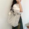Полосатая парусиновая сумка женская большой вместимости летняя новая повседневная сумка через плечо сумка-тоут для занятий для студентки
