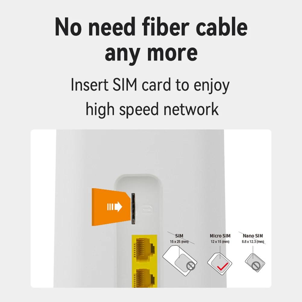 Беспроводной роутер 300 Мбит/с CPE 4G WiFi роутер 3 порта RJ45 со слотом для SIM-карты Широкое покрытие Внутренняя антенна для помещений и улицы