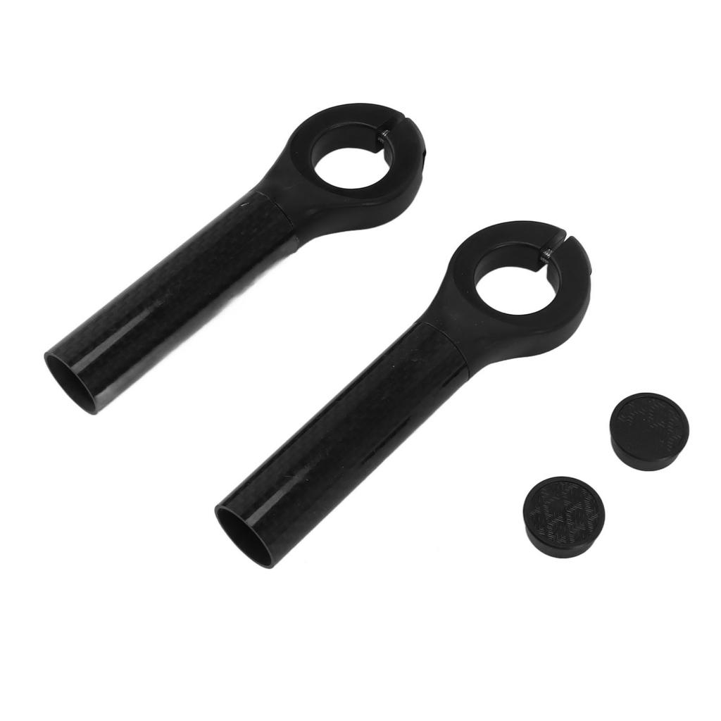 1 Pair Handlebar Ends with Covers Carbon Fiber Handle Grip Ends for 22.2mm Diameter Bar Mountain