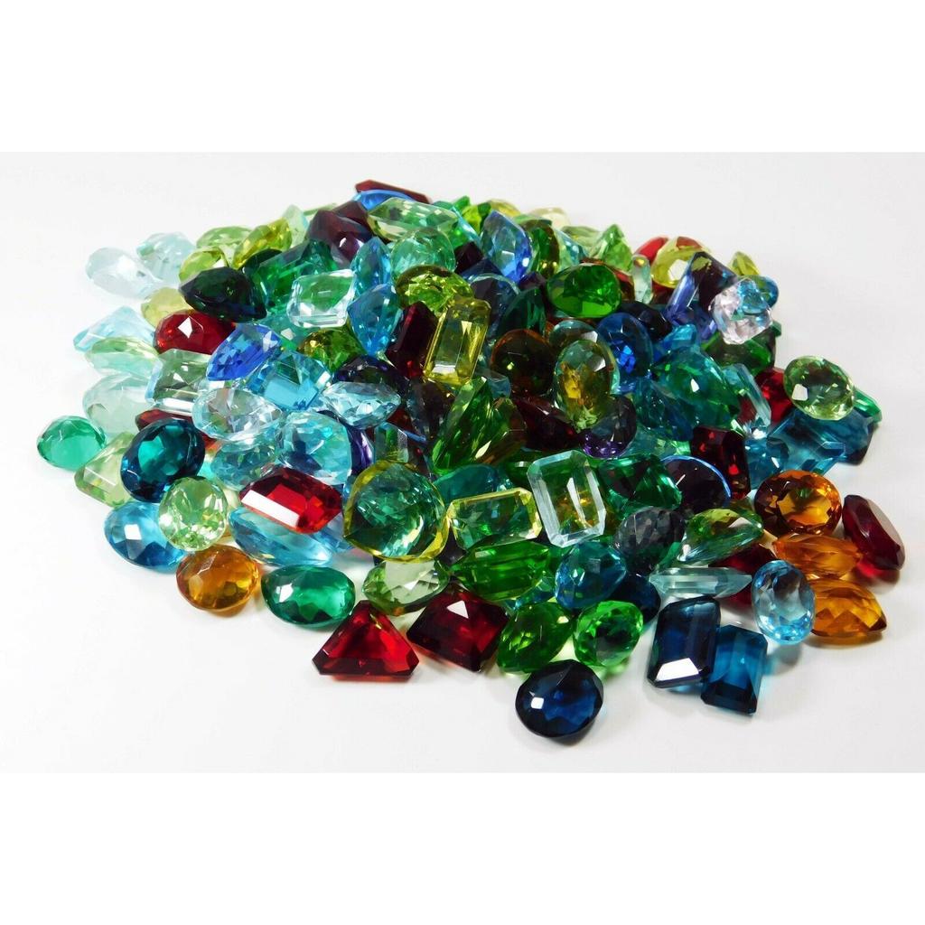 Lab-Created Mixed Color Topaz Loose Gemstone 500 ct & Shape Lot for Jewelry Making and Crafts