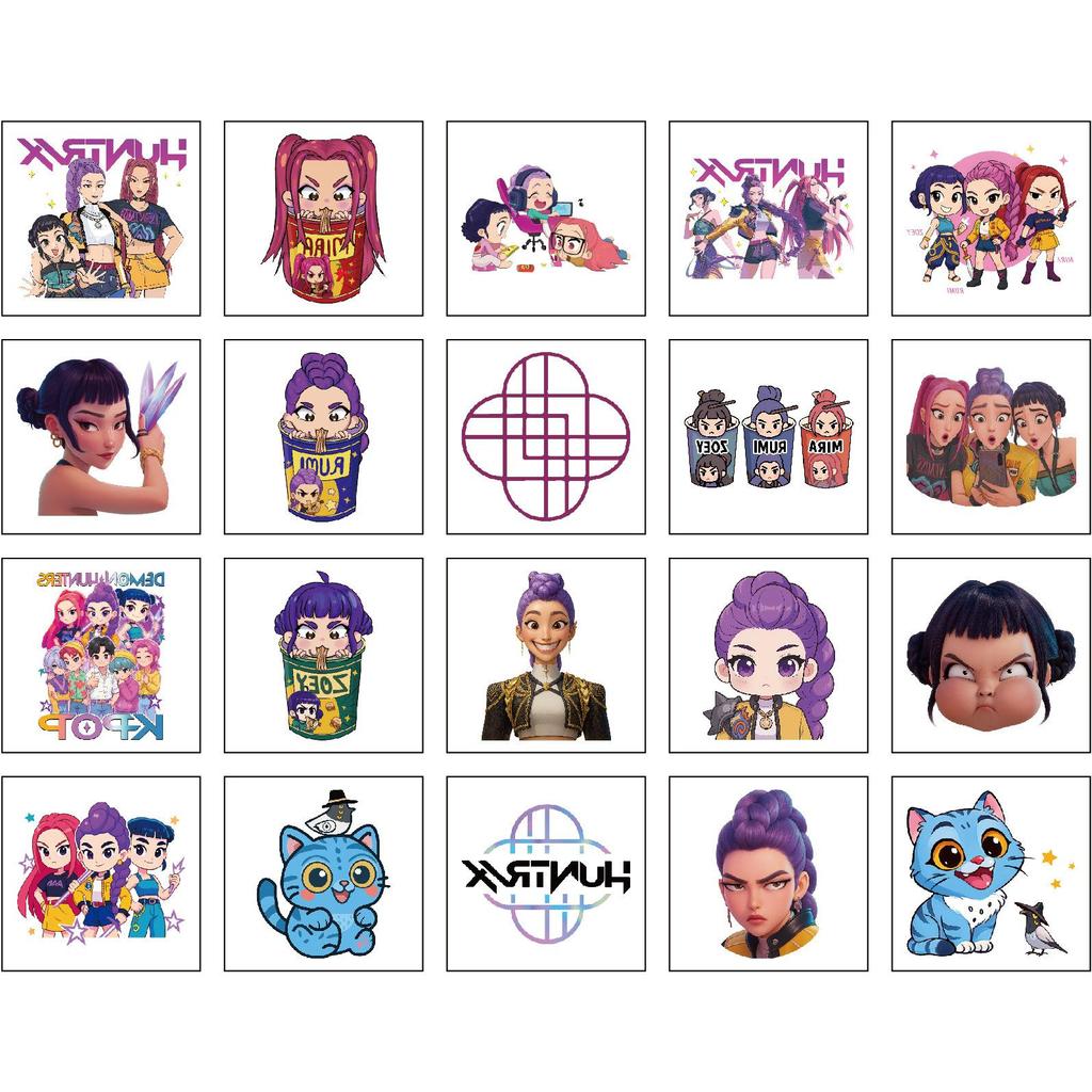 20 шт./набор Мультяшный K-pop Охотники на демонов Временная тату-наклейка Руми Милый Водонепроницаемый Тату Для Веселой Вечеринки Подарок