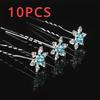 3Pcs/10PCS Wedding Party Bridesmaid Hair Jewelry Bridal Bride Silver Blue Crystal Spiral Hairs Pin Clip Snowflake Accessorie