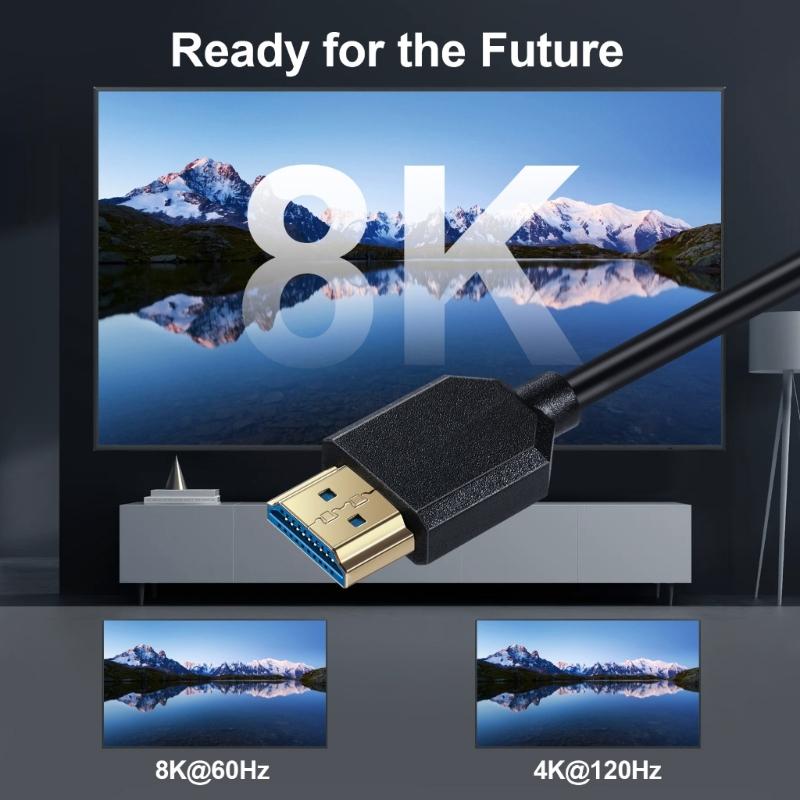 2.1 Видеокабель, совместимый с HDTV, поддерживает 8K при 60 Гц и 4K120 Гц для камер, ноутбуков, экранов, удлинитель