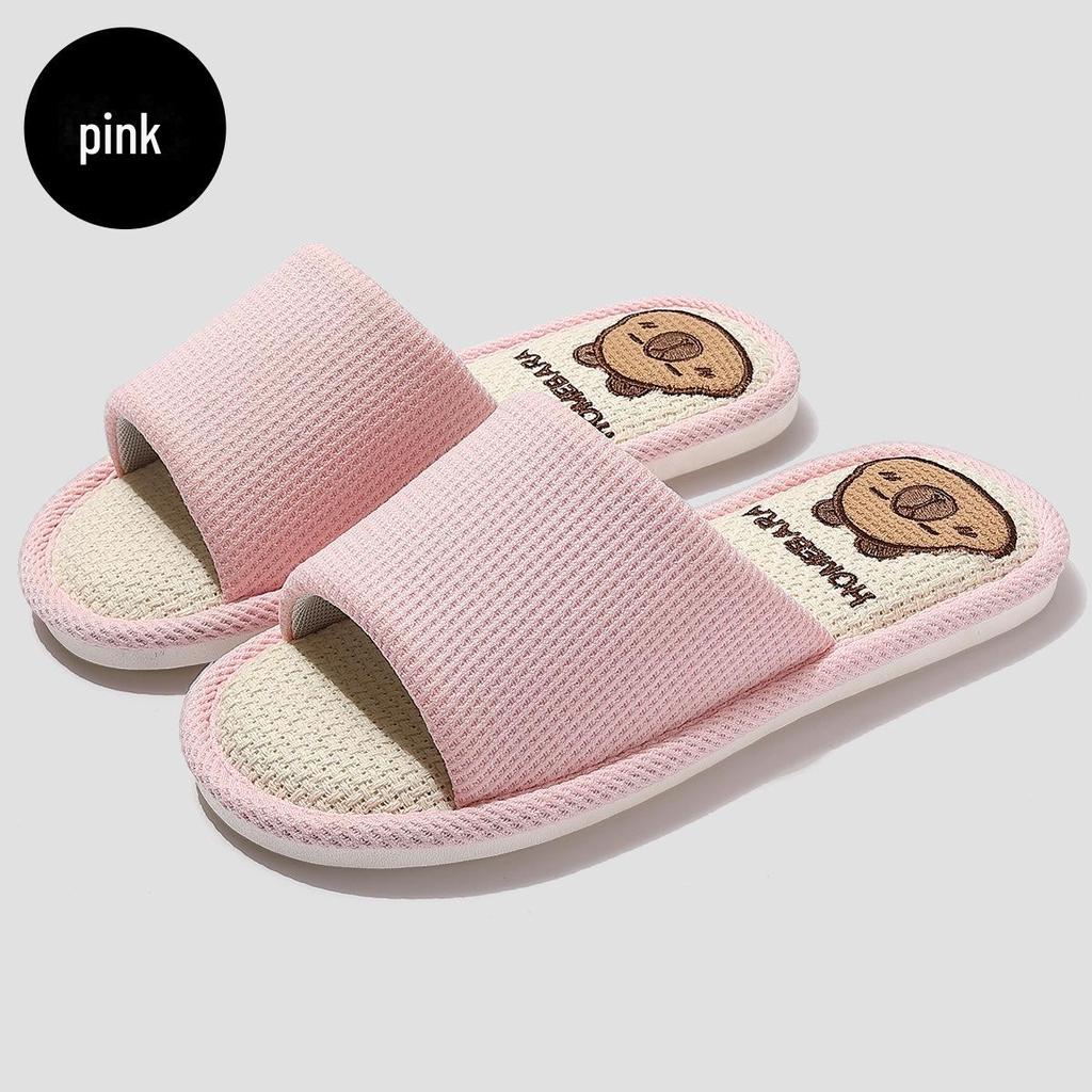 Туфли из льна и хлопка: Большие бесшумные домашние тапочки для женщин и мужчин на весну/осень