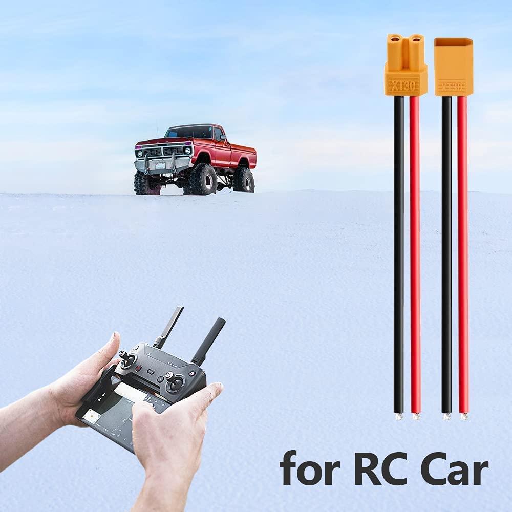 3 пары разъемов XT30 для аккумулятора с силиконовым проводом 16AWG длиной 100 мм | Для RC LiPo FPV дрона | Прочные и гибкие | Желтые