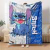Stitch Adventure Comics Flannel Blanket Super Soft Warm Cozy Blanket For Sofa Bed Office Travel Allseason Home Decor Gift