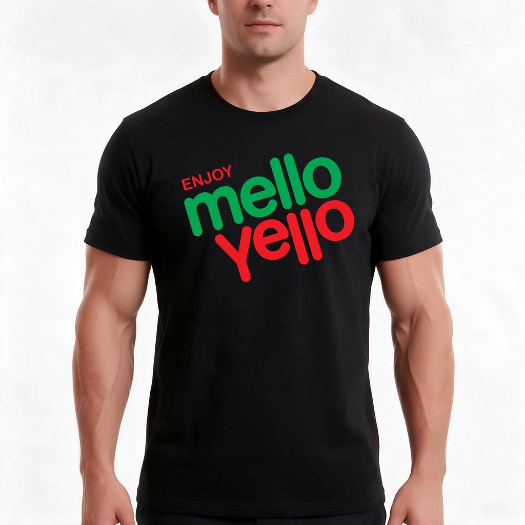 Наслаждайтесь футболкой Mello Yello Летняя Повседневная Хлопковая Футболка Оверсайз Уличная Одежда Топы Винтажный Графический Принт Свободный Крой Короткий Рукав