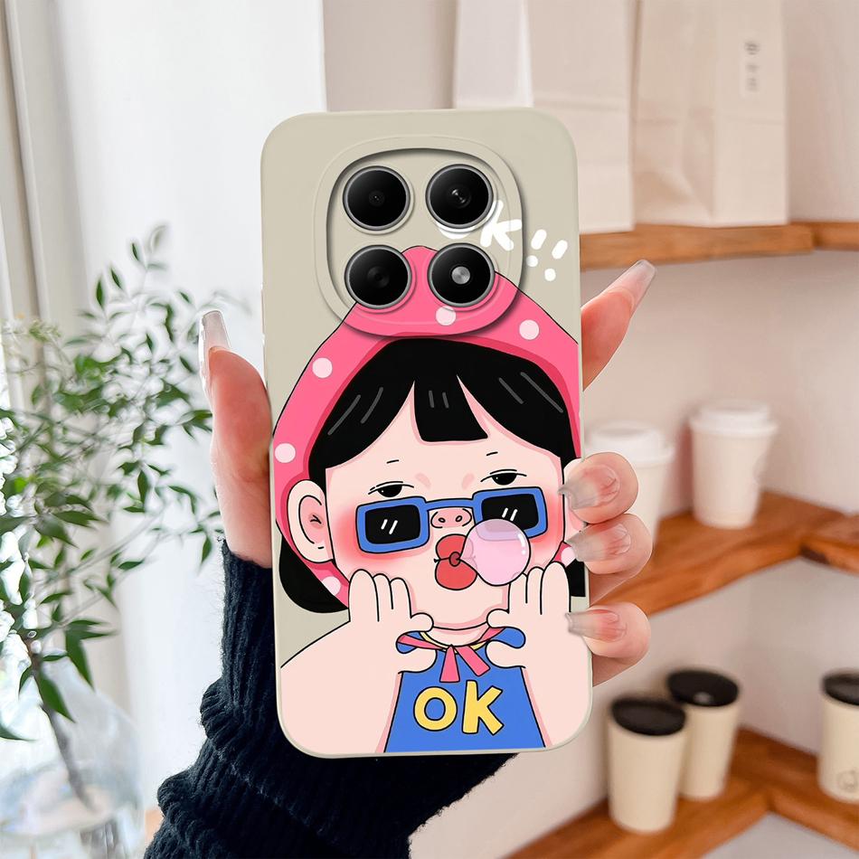 Чехол для Poco M8 Pro Милый дизайн Ударопрочный Защита для телефона Мягкий Жидкий Силикон Высокое качество Задняя крышка Для Poco M 8 M8Pro Capa