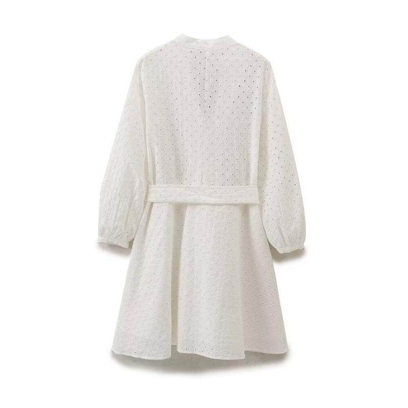 Summer Holiday Hollow Embroidery Dress - European & American Style Women's Street Fashion