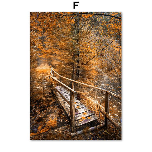 Холст с изображением кленового листа, картины для гостиной, безрамные настенные художественные принты, постеры с горным пейзажем, современный домашний декор без рамки