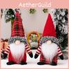 Adorable Christmas Gnome Decor With Plaid Hat And Festive Stripes For Holiday Cheer