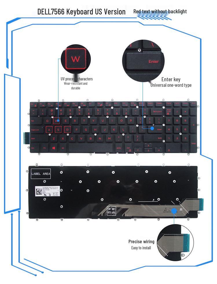 Совместимая клавиатура для серий Dell G3, G5 и G7 (3579, 3779, 3590, 5587, 5590, 7588, 7790, 7590)