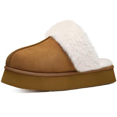 Модные шлепанцы на платформе Shevalues с мехом, женские зимние пушистые тапочки, пушистые плюшевые домашние тапочки, повседневные нескользящие удобные хлопковые тапочки