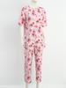 S-3XL Womens Elderly Nursing Floral Print Jumpsuit Short Sleeve Back Zipper Lounging-style Anti-strip Adaptive Rompers for Alzheimer Special Needs