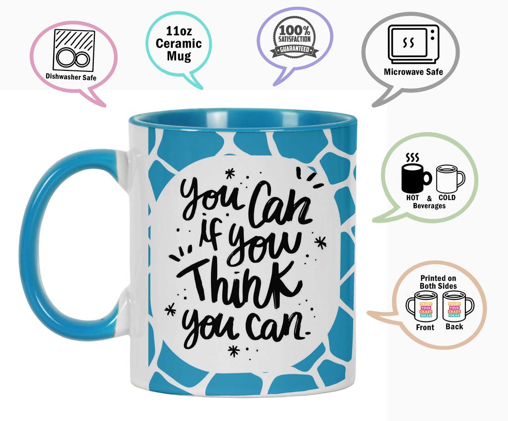 Inkdotpot Вы можете, если думаете, что можете Керамическая кружка для кофе на 11 унций Вдохновляющие цитаты Сотрудник Начальник Коллеги День рождения