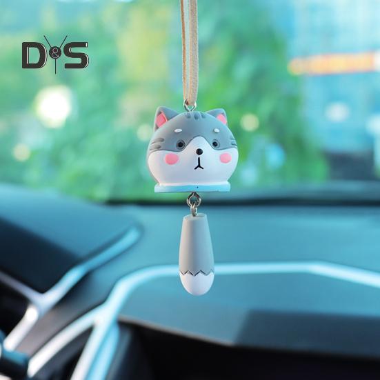 Зеркало заднего вида подвесное украшение в форме милого животного с шнурком легко устанавливается украшение для салона автомобиля