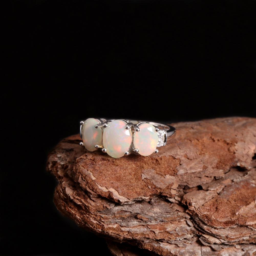 Серебряный S925, великолепный и красочный, октябрьский камень, кольцо, серьги, натуральный опал, комплект ювелирных изделий, изысканные украшения для женщин, банкетный наряд