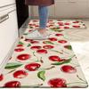 1Pcs Anti Fatigue Kitchen Rugs Red Cherry Print Waterproof Non-Slip Thick Cushioned Kitchen Mat Heavy Duty Comfort Standing Mat for Kitchen