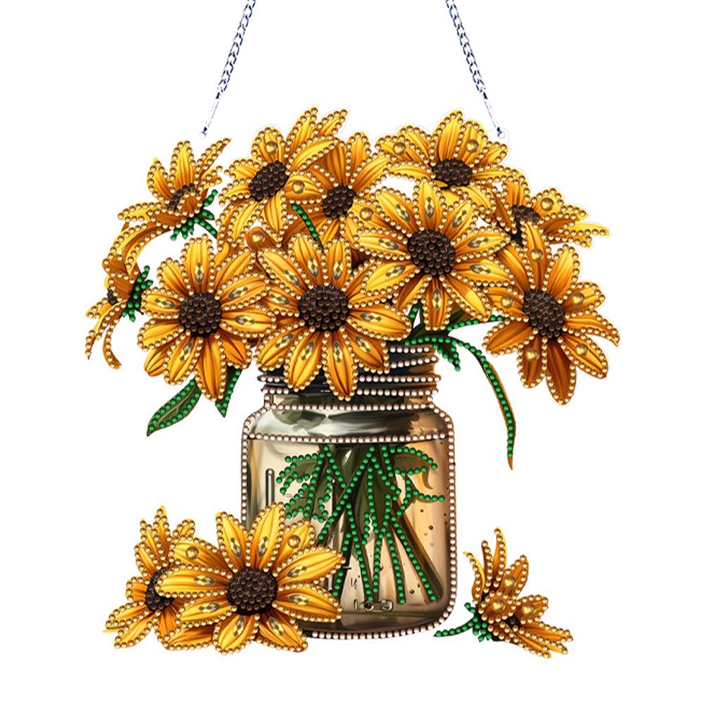 Acrylic Special Shape Flowers 5D DIY Diamond Painting Dots Pendant Rhinestone Diamond Art Pendants Diamond Painting Ornaments