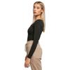 Body à manches longues - Urban Classics - Noir - Encolure carrée - Jersey stretch biologique - Taille L