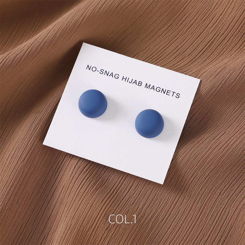 Safe Macaron Color Hijab Brooch Strong Metal Plating Magnetic Hijab Clip Luxury No Hole Pins Brooches Magnet For Muslim