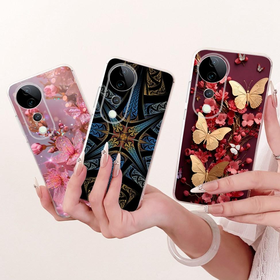 Чехол Для Vivo S19 Pro Прозрачный Чехол Эстетичный Роскошный Милый Модный Цветок Смешной Расписной Funda Для Vivo S19Pro V2362A Обложка