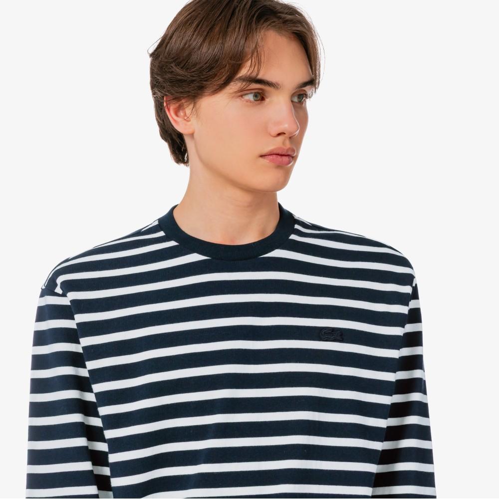 [Lacoste] Men's Long Sleeve Striped T-Shirt TH338E-56G166