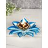 Латунная Дия Масляная Лампа Подставка Лотос Камал Патти Дияс для Пуджи Домашний Храм Декор (Голубое небо)