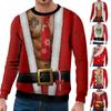 Рождественский свитер с длинным рукавом и 3D принтом на груди, креативное пальто для пары, осень-зима, вечерние пальто с круглым вырезом