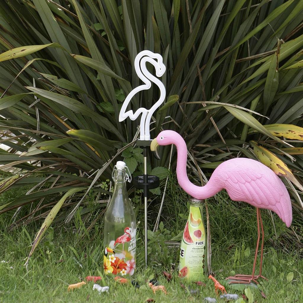Dulton Solar Neon Light Flamingo Easygoing and Lively Neon Sign Garden Exterior Lighting Height 735mm Width 130mm Depth 12mm NB-0543FL