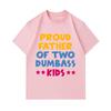 Men's 100% Cotton Crew Neck Short Sleeve T-Shirt, Proud Father Funny Slogan Print Casual Soft Tee, Humorous Dad Graphic Summer Daily Wear Top for Fath