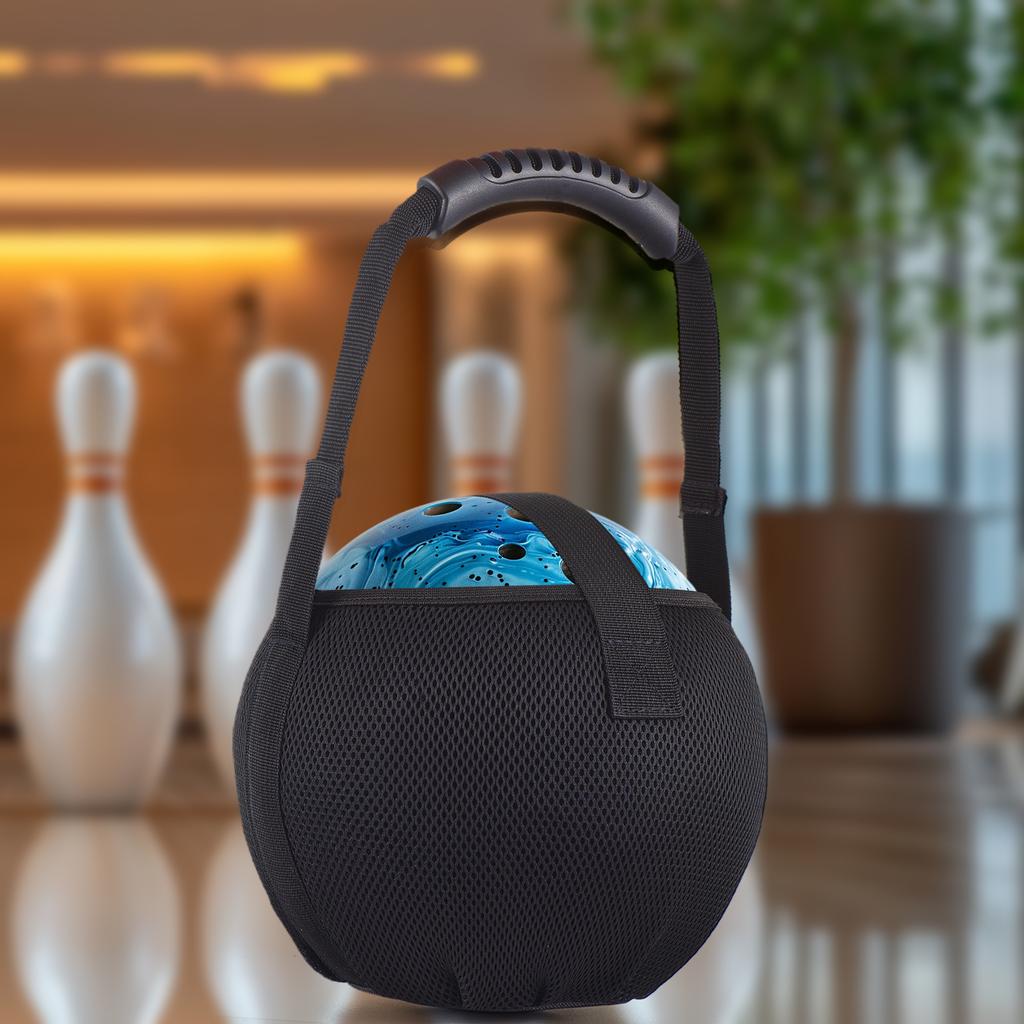 Portable Bowling Mesh Bag Single Bowling Bag with Reinforced Handle
