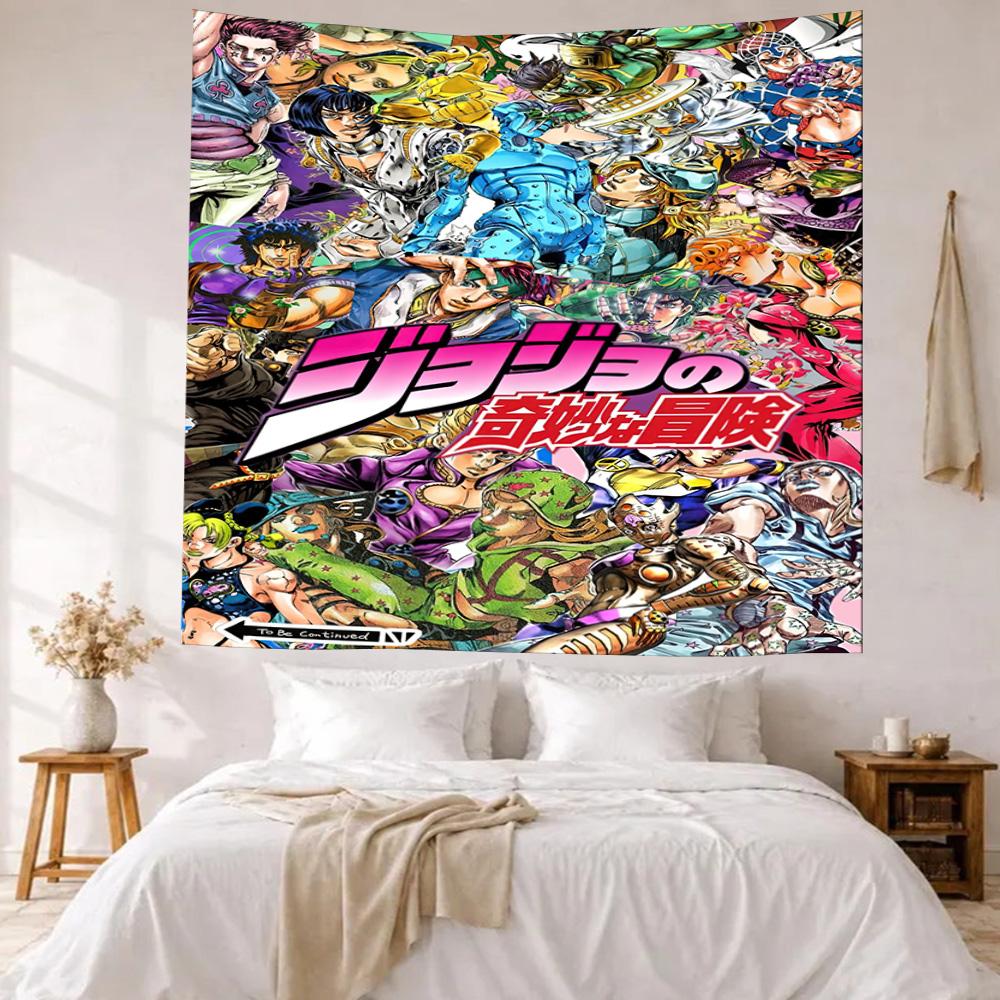 Jojo S Bizarre Adventure Wall Decor Tapestry Art For Pet Memorial Birthdaywedding Party Backdrop Family Gift