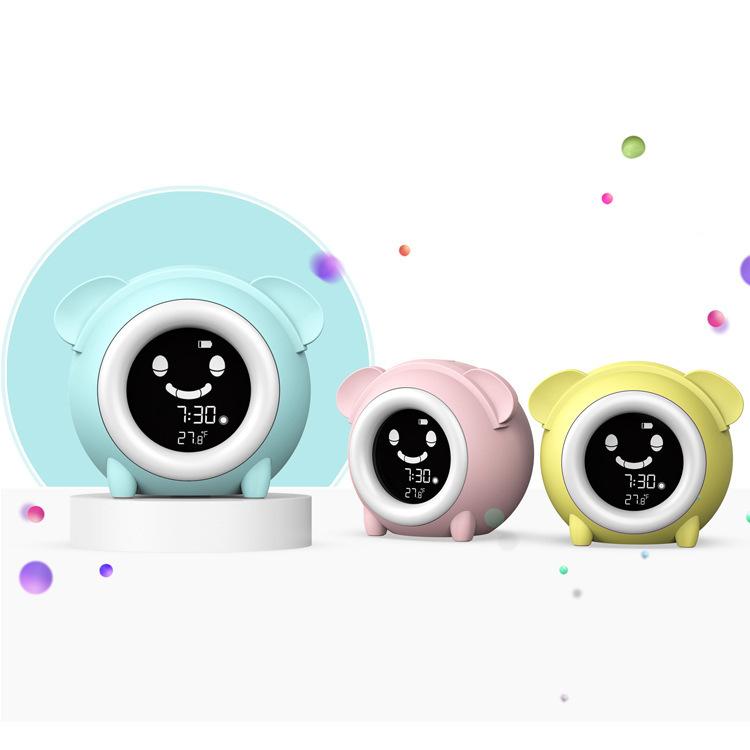 Toddler Cute Alarm Clock Kids Bedroom Children's Sleep Trainer with Night Light/Nap Timer/Temperature