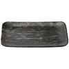 Premium Nigiri Sushi Long Rectangular Large Serving Plate with Black Dry Lacquer Made In Japan J-Kitchens Plate, 3.5cm Silver-Gloss Backing,