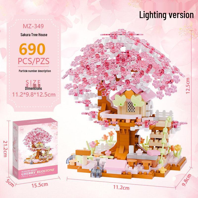Замок принцессы с вишневым цветом, совместимый с LEGO - Строительная игрушка, подарок на день рождения для девочек