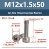 Yigu Fine Thread Knurled Socket Head Screws, 304 Stainless Steel, M3-M12