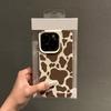 Phone Case Brown Cow Print Anti-Drop Lychee Pattern For iPhone 17 Air 11 13 14 12 15 16 Pro Max XS XR 7 8 Plus 16E Bumper Cover