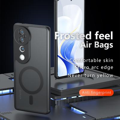 Для Vivo S19 V40 Pro Чехол Матовый Magsafe Противоударный Встроенный Угол с Подушкой Безопасности Нежелтеющий Материал Мягкая Обложка