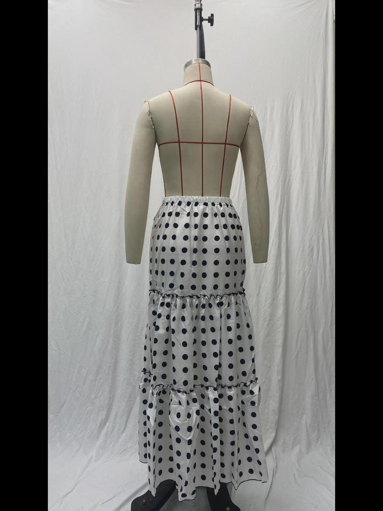 Женская летняя повседневная длинная юбка в горошек 2025 года — модная и сексуальная в европейском и американском стиле