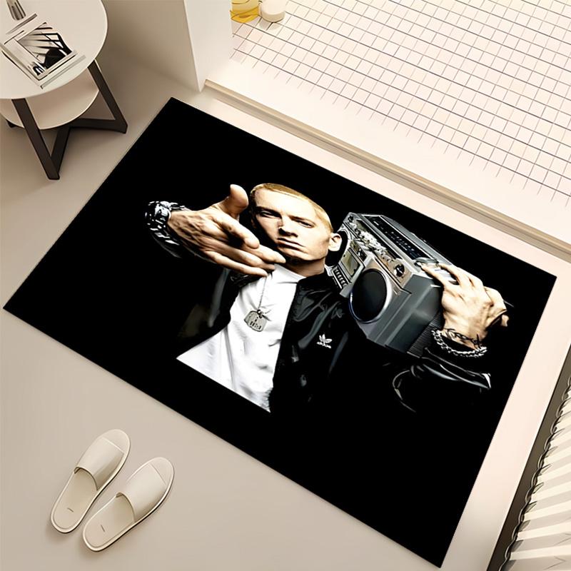 1pc Eminem Print Area Rug - Soft, Washable Non-Slip Indoor Mat, Living Room, Home Office Decorative Rug,Office Decorative