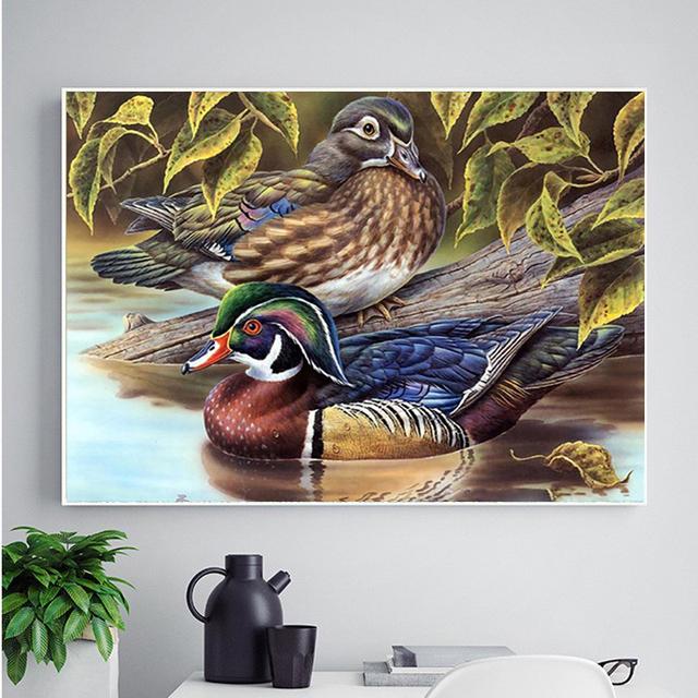 5D DIY Алмазная картина Вода Утка Вышивка Крестом Горный хрусталь Мозаика Домашний декор